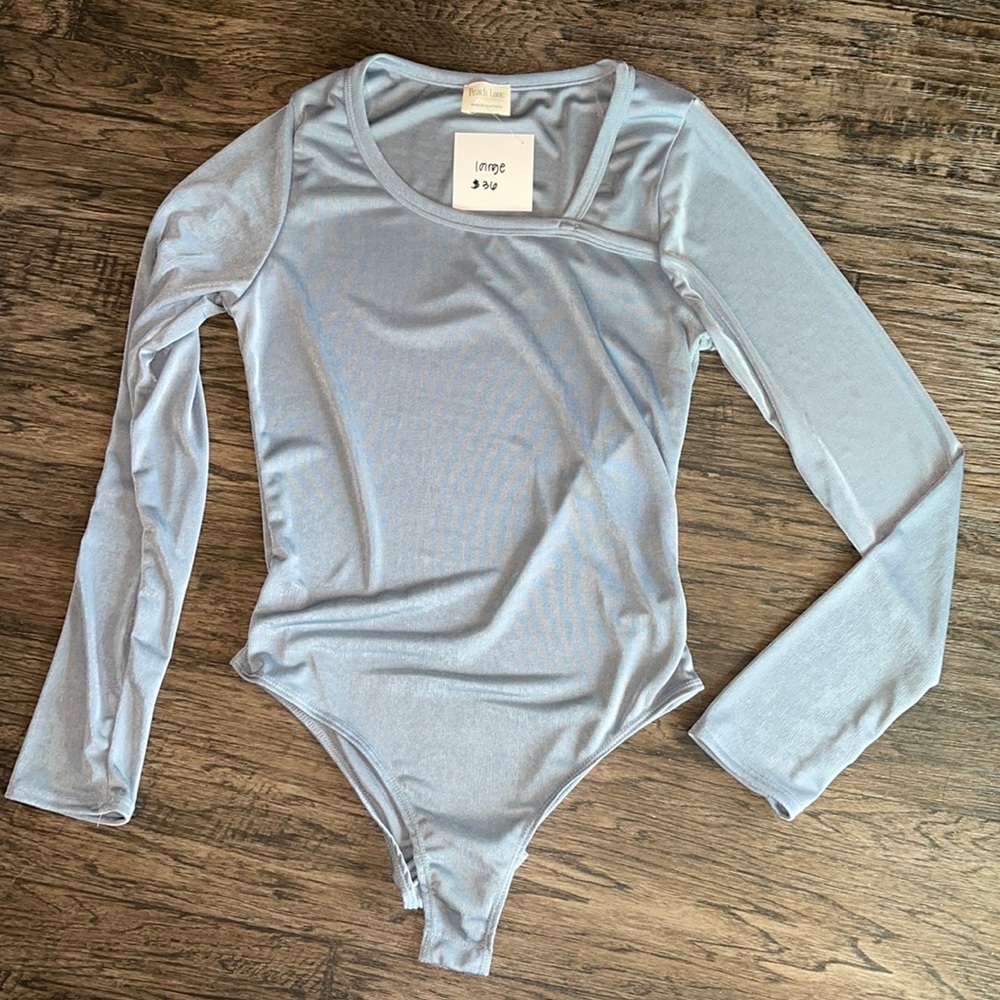 Womens NWT blue/gray body suit